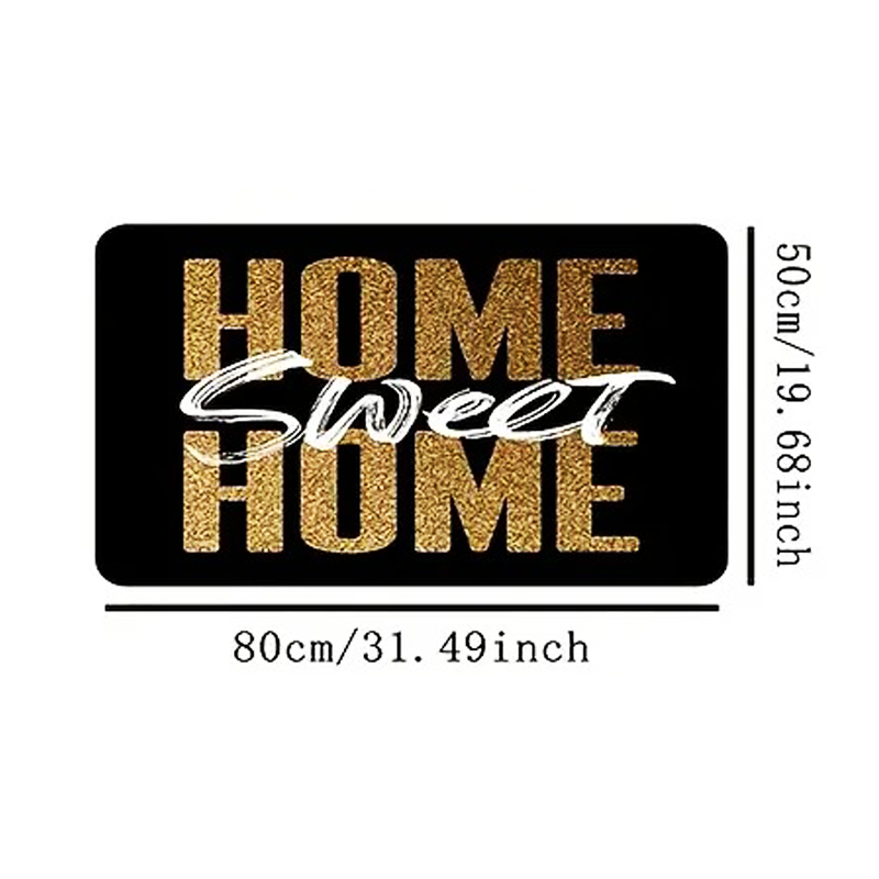 "Home Sweet Home" Welcome Mat - Soft, Easy to Clean Polyester Rug for Home - klmarket.uk