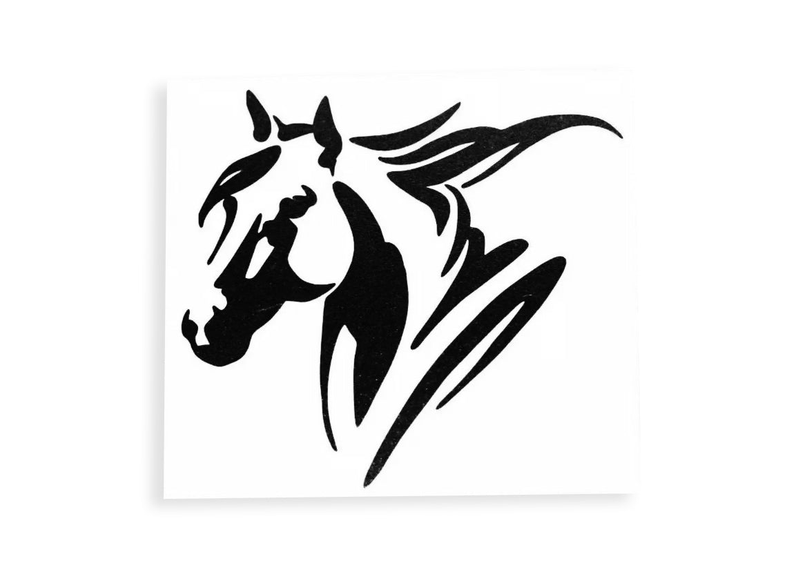 Horse Head Car Van Trailer Bumper Sticker Wall Window Vinyl Decal #1 - klmarket.uk