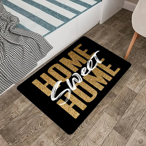 "Home Sweet Home" Welcome Mat - Soft, Easy to Clean Polyester Rug for Home - klmarket.uk