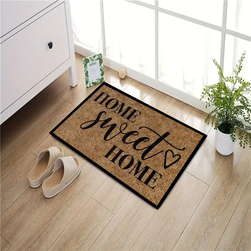 "Home Sweet Home" Welcome Mat - Soft, Easy to Clean Polyester Rug for Home #2 - klmarket.uk