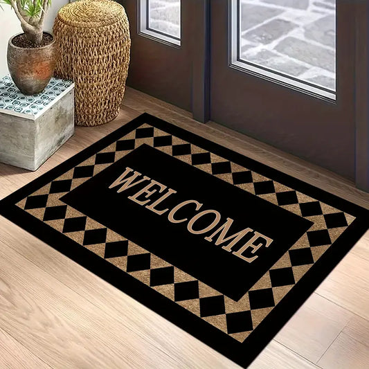 Welcome Door Mat - Soft, Easy to Clean Polyester Rug for Home - klmarket.uk