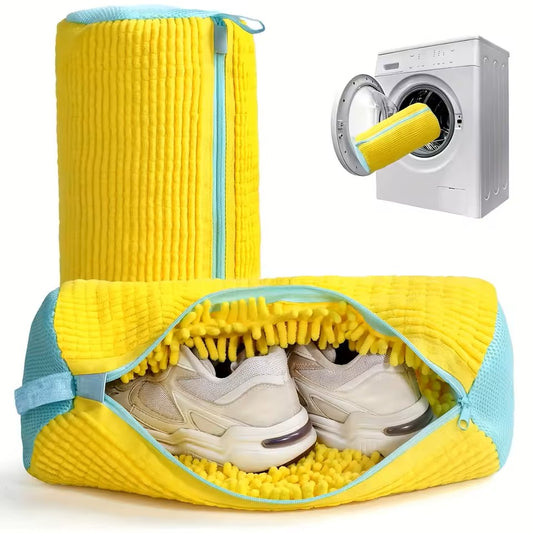 Washing Shoes Bag Shoe Protector Fluffy fibbers Polyester YELLOW - klmarket.uk