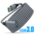 Braided USB 3.0 Extension Cable Data Transfer Lead Male to Female 3m GREY - klmarket.uk