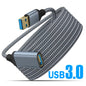 Braided USB 3.0 Extension Cable Data Transfer Lead Male to Female 3m GREY - klmarket.uk