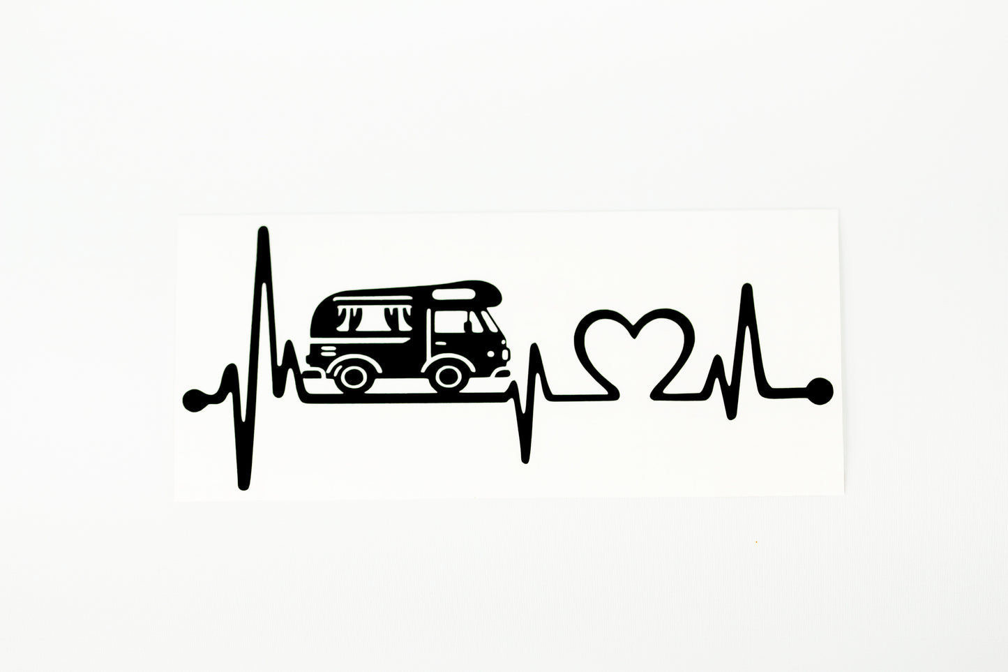 Love Camping Heart Beat EKG Caravan Camper Van Bumper Sticker Vinyl Decal #2 - klmarket.uk