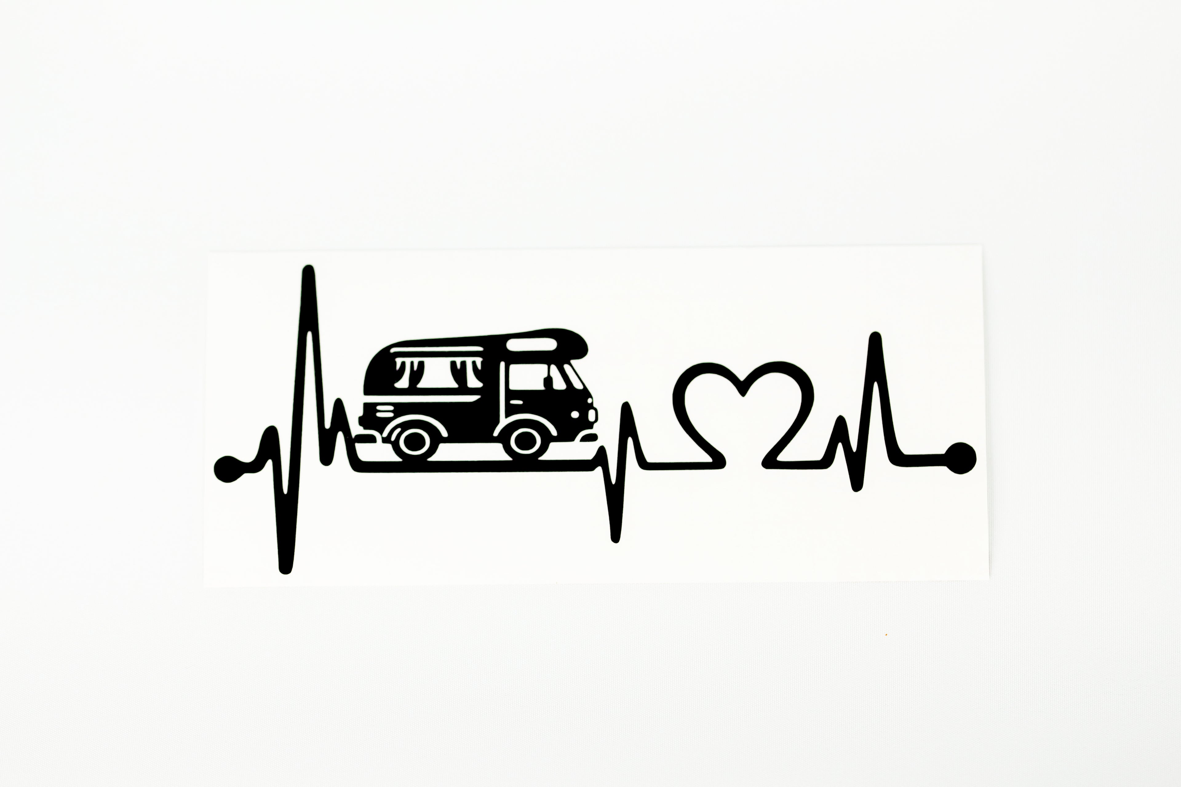 Love Camping Heart Beat EKG Caravan Camper Van Bumper Sticker Vinyl Decal #2 - klmarket.uk