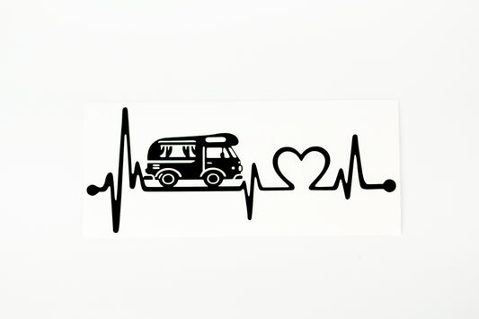 Love Camping Heart Beat EKG Caravan Camper Van Bumper Sticker Vinyl Decal #2 - klmarket.uk