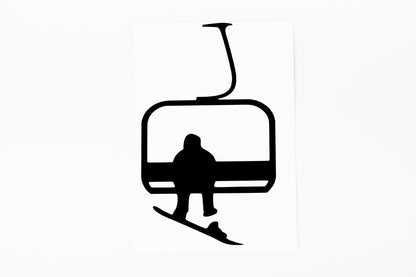 Snowboarder on a ski lift Car Bumper Window Sticker Vinyl Decal - klmarket.uk