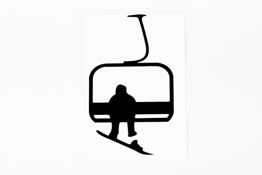 Snowboarder on a ski lift Car Bumper Window Sticker Vinyl Decal - klmarket.uk