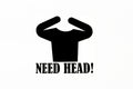 Need Head! Funny Text Car Camper Van Bumper Sticker Vinyl Decal - klmarket.uk