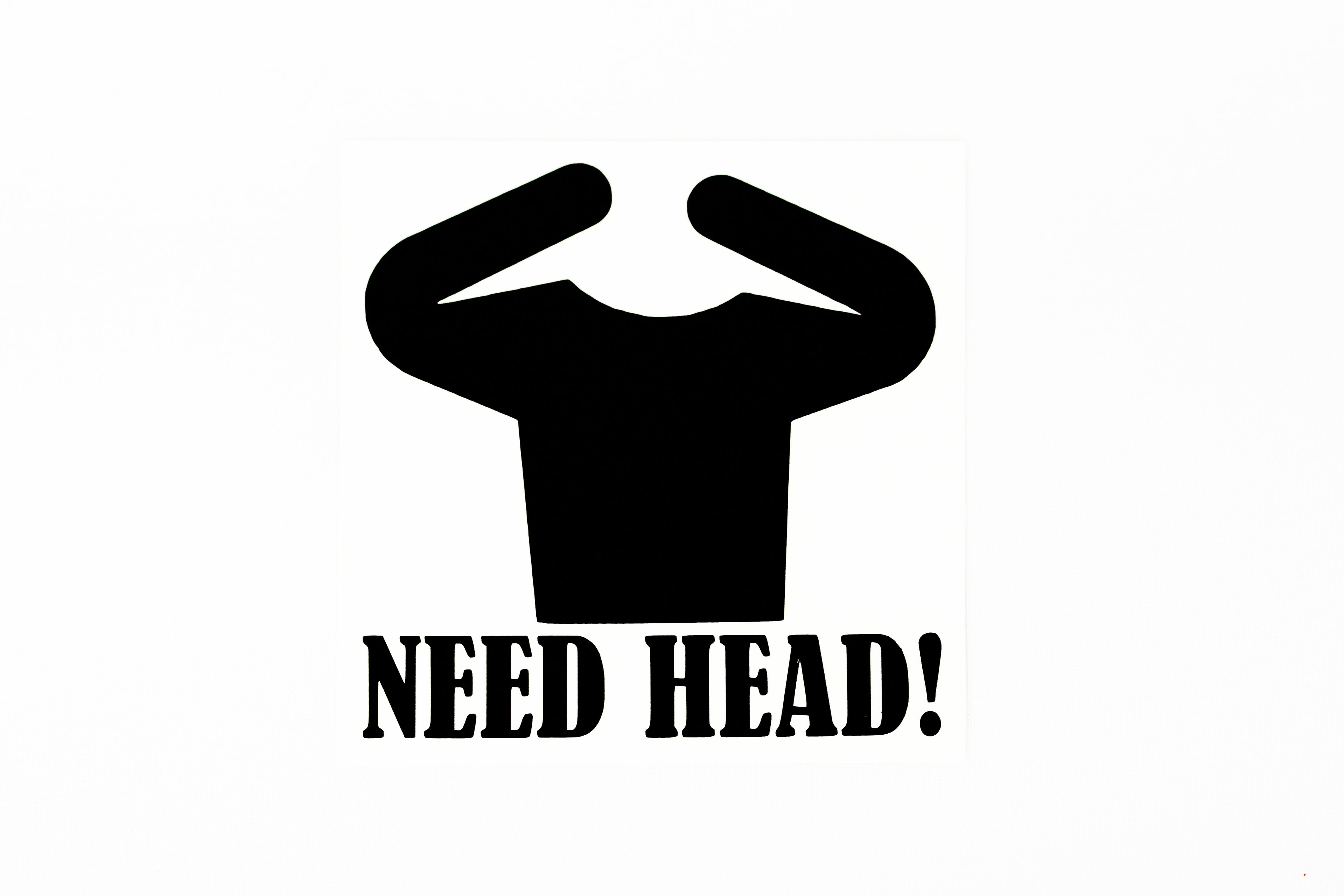 Need Head! Funny Text Car Camper Van Bumper Sticker Vinyl Decal - klmarket.uk