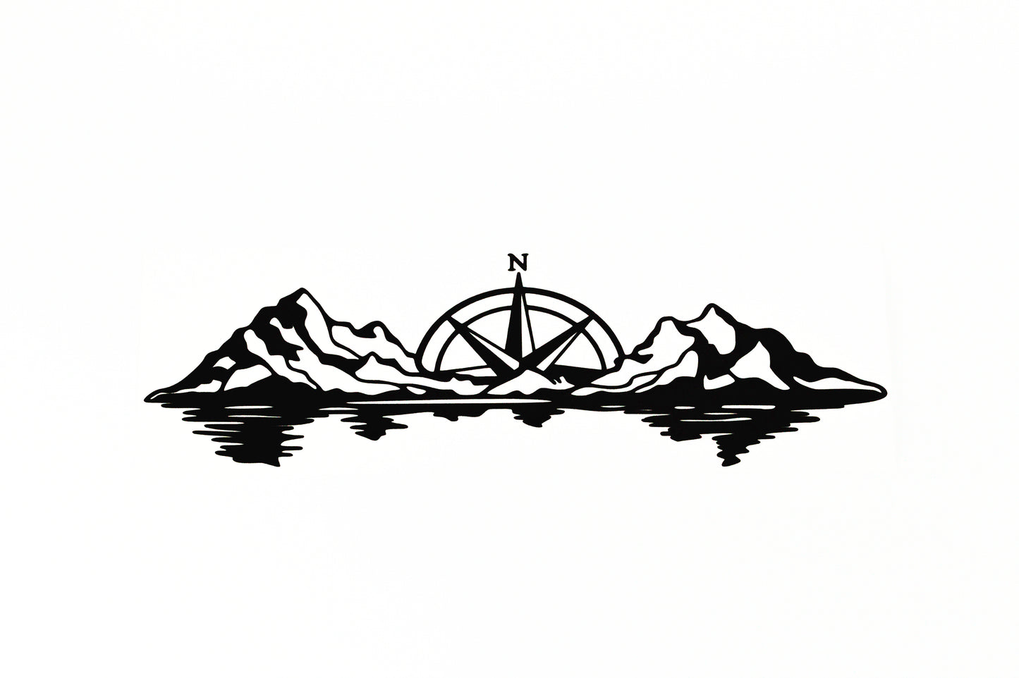 Mountain With Compass Adventure Sticker Car Camper Van Motorhome Vinyl Decal - klmarket.uk