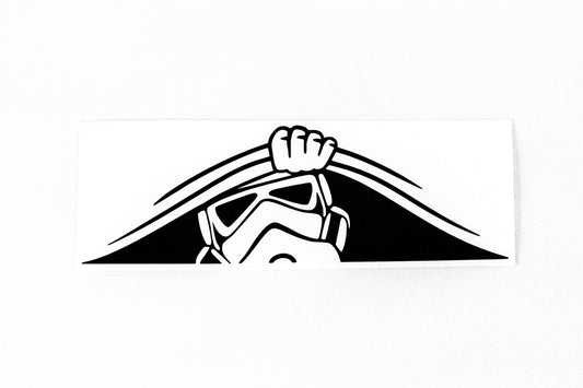 Peeking Stormtrooper Funny Car Van Bumper Sticker Vinyl Decal - klmarket.uk