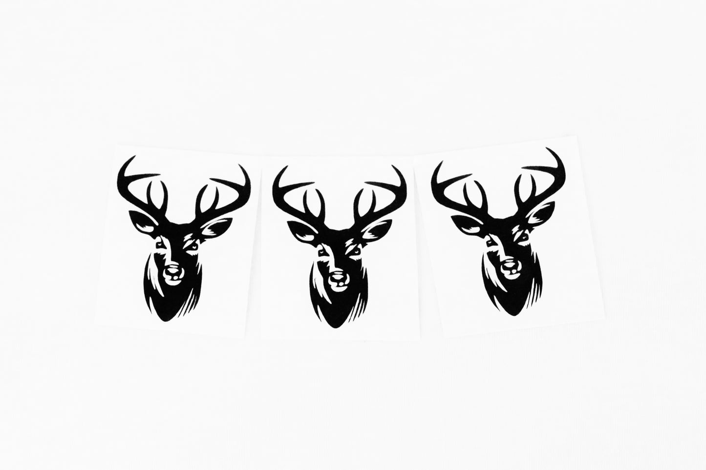 3x Small Stag Head Stickers For Window Wall Laptop Glass Vinyl Decal - klmarket.uk