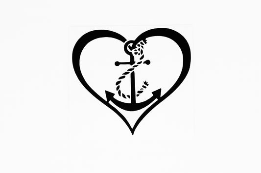 Anchor In Heart Love Sailing Car Bumper Window Sticker Small Vinyl Decal - klmarket.uk