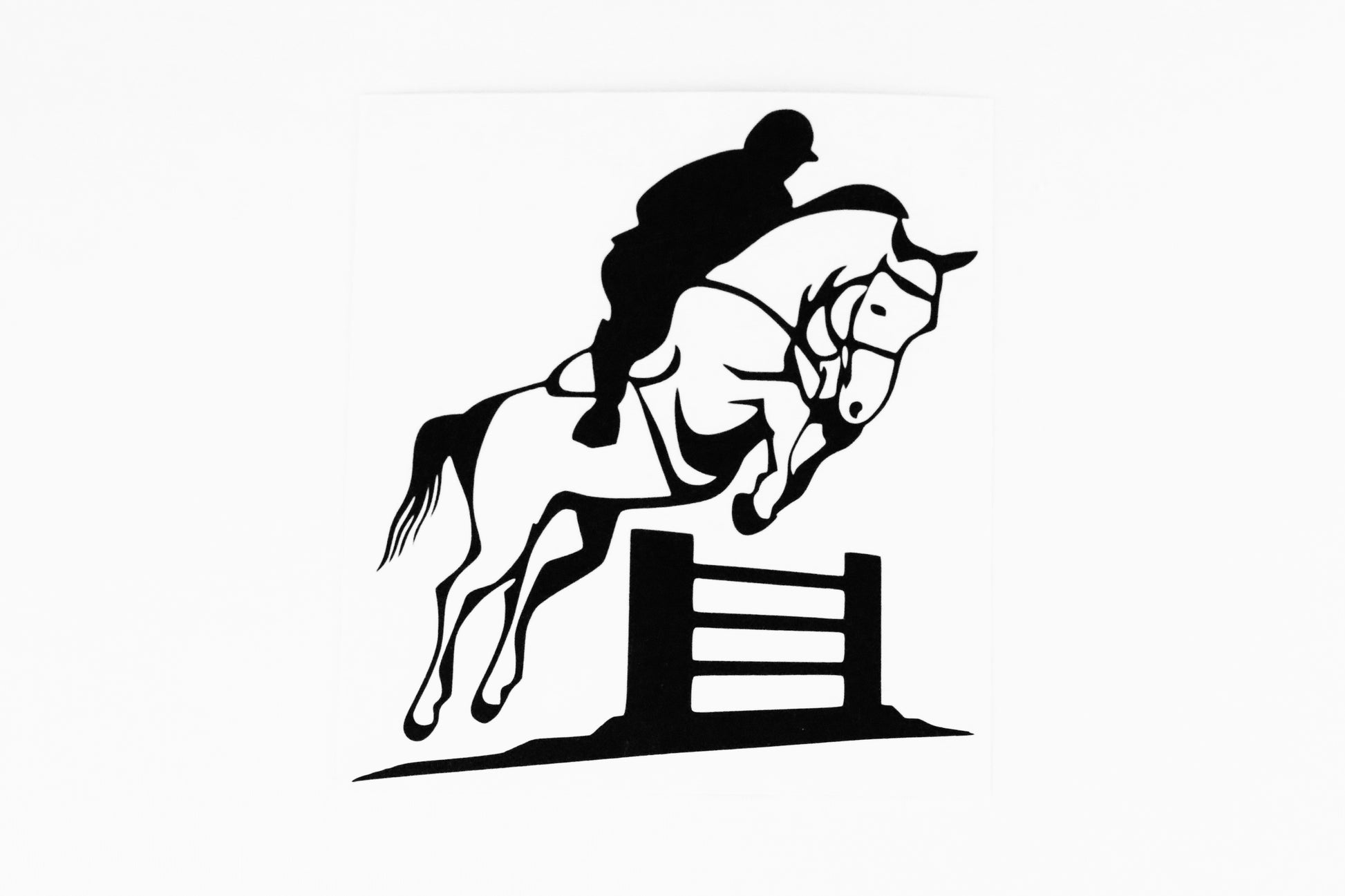 Jockey With Horse Jumping Over Barrier Car Trailer Bumper Sticker Vinyl Decal - klmarket.uk