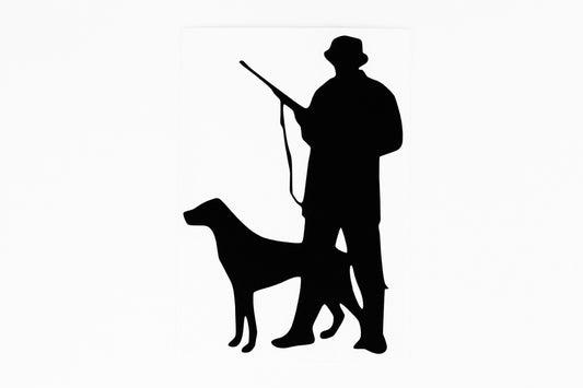 Hunter With Dog Hunting Car Van Bumper Sticker Vinyl Decal - klmarket.uk