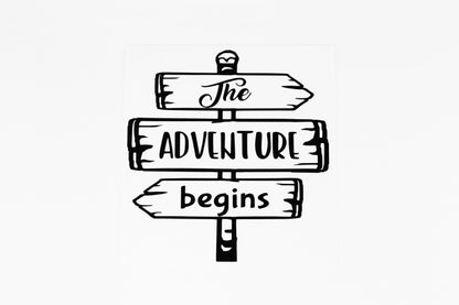 The Adventure Begins Funny Sticker Car Camper Van Motorhome Vinyl Decal #3 - klmarket.uk