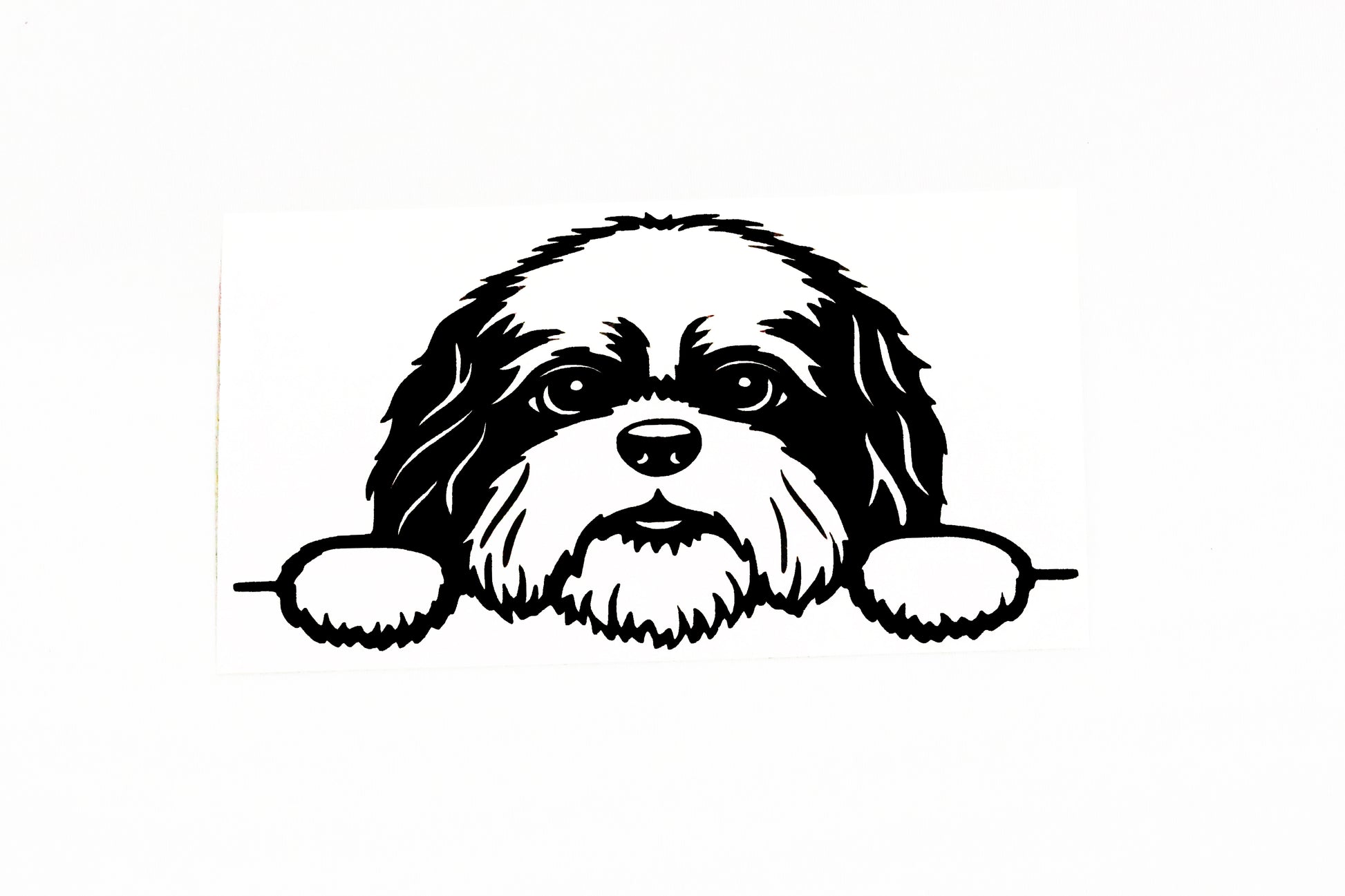 Cute Shih Tzu Dog On Boards Car Van Bumper Window Decal Vinyl Sticker - klmarket.uk