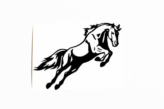 Jumping Horse Car Van Trailer Bumper Sticker Wall Vinyl Decal - klmarket.uk
