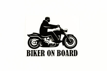 Biker On Board Cruiser - Car Van Bumper Sticker