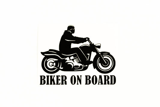 Biker On Board Cruiser - Car Van Bumper Sticker