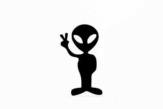 Funny Peace Alien Bumper Sticker