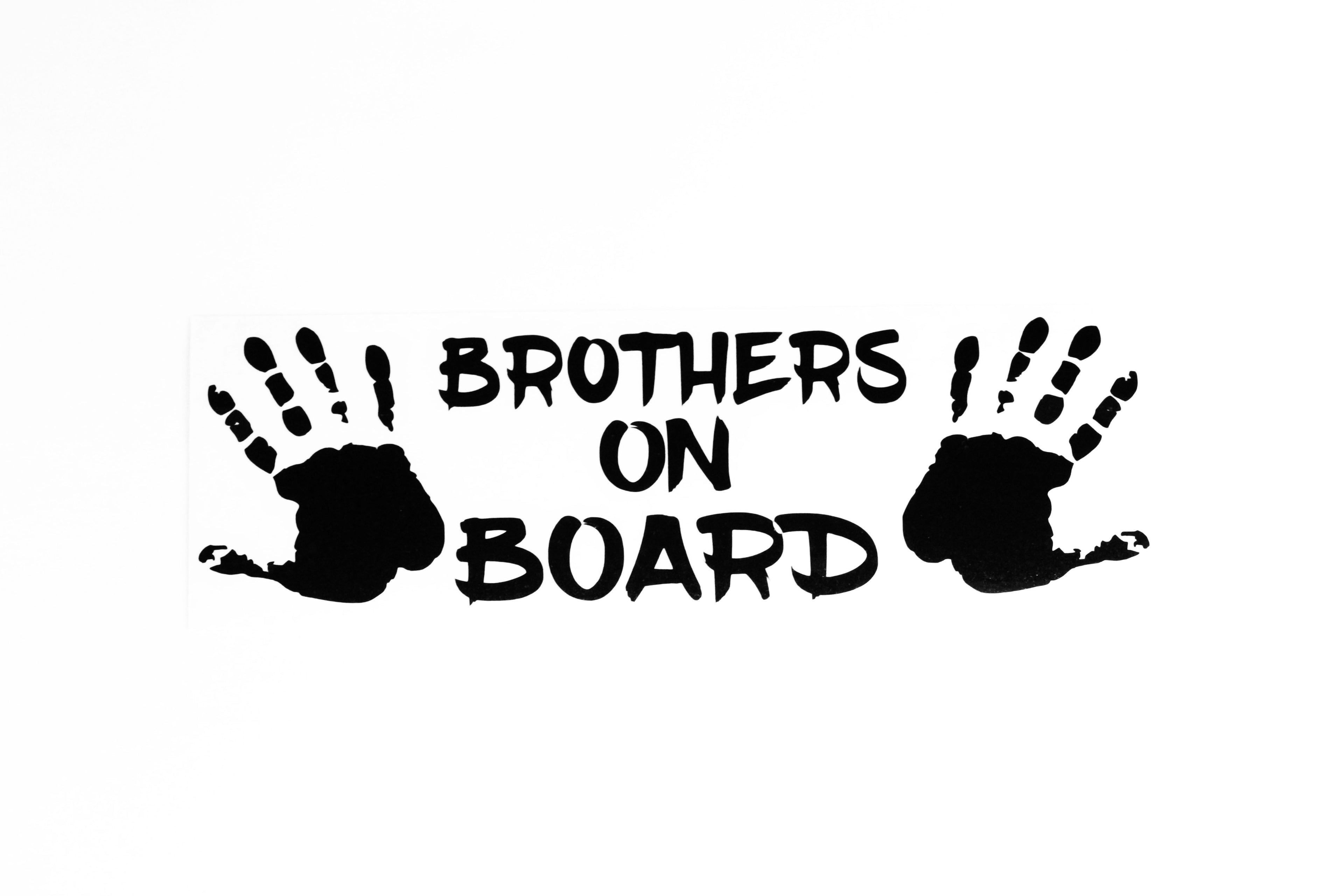 Brothers On Board Car Bumper Sticker Window Vinyl Decal
