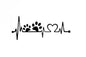 Love Pets Dog Cat Heart Beat EKG With Paws Car Bumper Sticker Vinyl Decal
