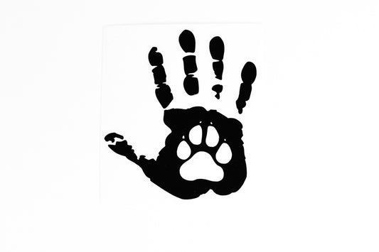 Kids And Pets On Board Palm With Paw Car Bumper Sticker Vinyl Decal - klmarket.uk
