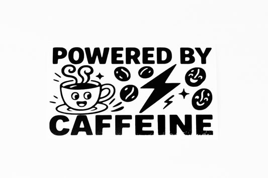 Powered By Caffeine Funny Car Van SUV Bumper Sticker Vinyl Decal Adhesive - klmarket.uk