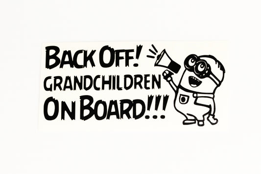 Back Off! Grandchildren On Board Car Bumper Sticker Window Vinyl Decal - klmarket.uk