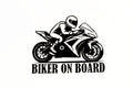 Biker On Board - Car Van Bumper & Window Vinyl Sticker Adhesive - klmarket.uk