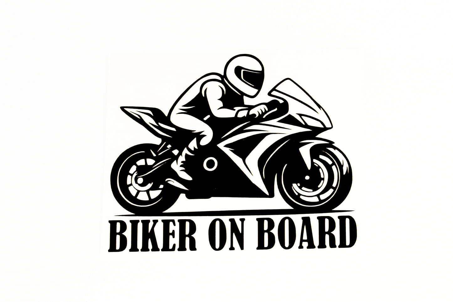 Biker On Board - Car Van Bumper & Window Vinyl Sticker Adhesive - klmarket.uk