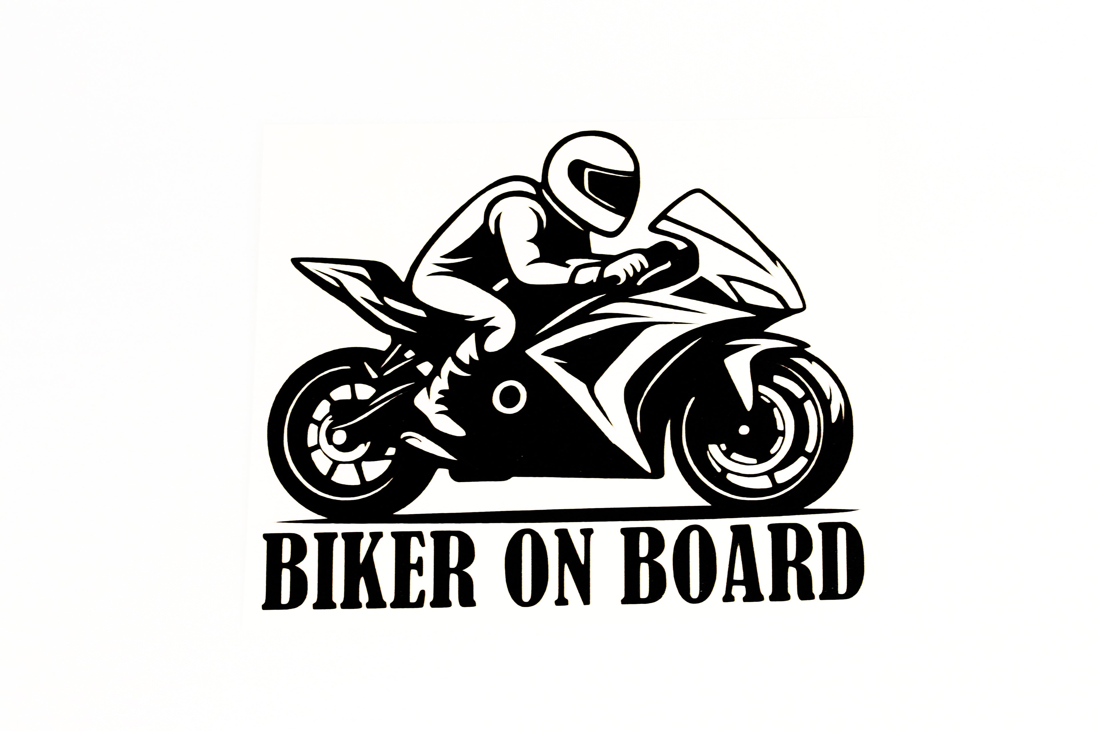 Biker On Board - Car Van Bumper & Window Vinyl Sticker Adhesive - klmarket.uk