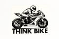 Think Bike Car Van Bumper & Window Vinyl Sticker Adhesive - klmarket.uk