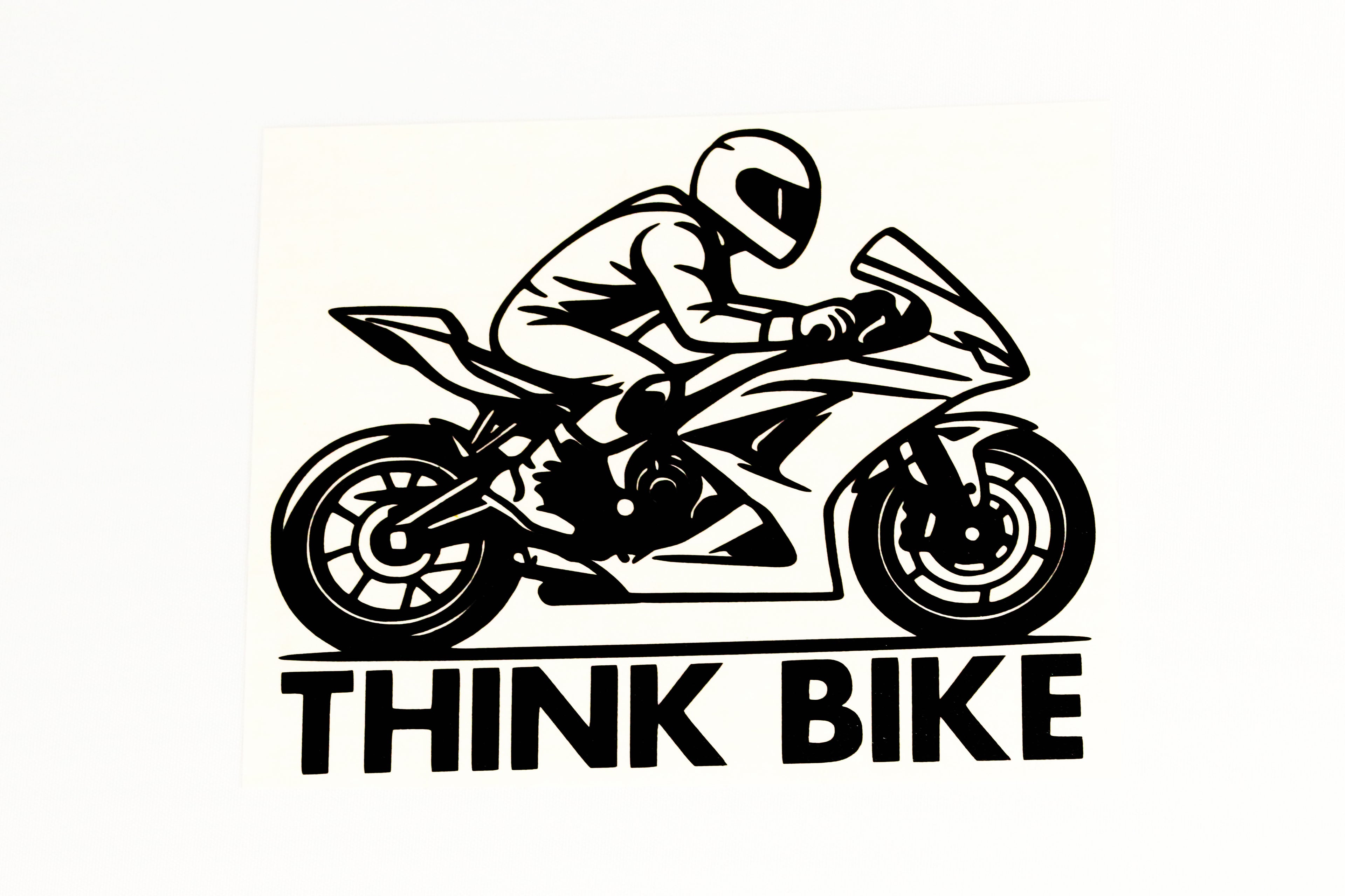Think Bike Car Van Bumper & Window Vinyl Sticker Adhesive - klmarket.uk