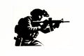Soldier Military Spec OPS Silhouette Car Bumper Sticker Vinyl Decal #2 - klmarket.uk