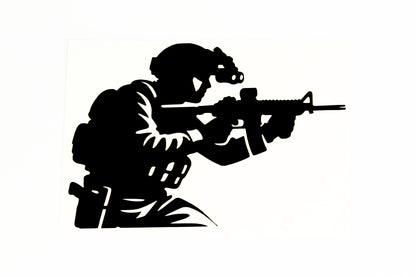 Soldier Military Spec OPS Silhouette Car Bumper Sticker Vinyl Decal #2 - klmarket.uk