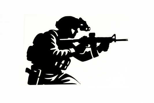 Soldier Military Spec OPS Silhouette Car Bumper Sticker Vinyl Decal #2 - klmarket.uk
