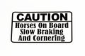 Caution Horses On Board Slow Braking And Cornering Car Van Trailer Sticker Vinyl Decal - klmarket.uk