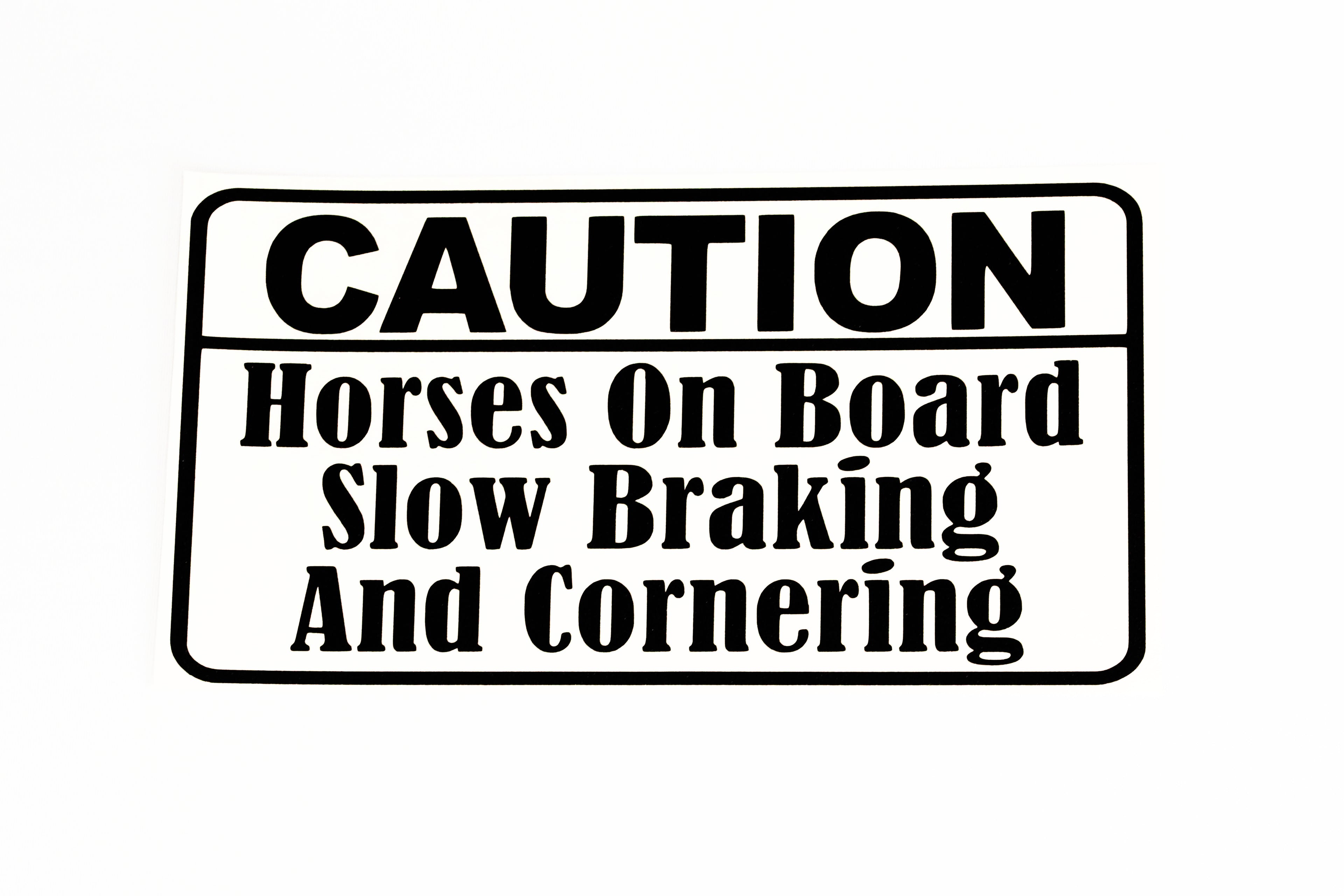 Caution Horses On Board Slow Braking And Cornering Car Van Trailer Sticker Vinyl Decal - klmarket.uk