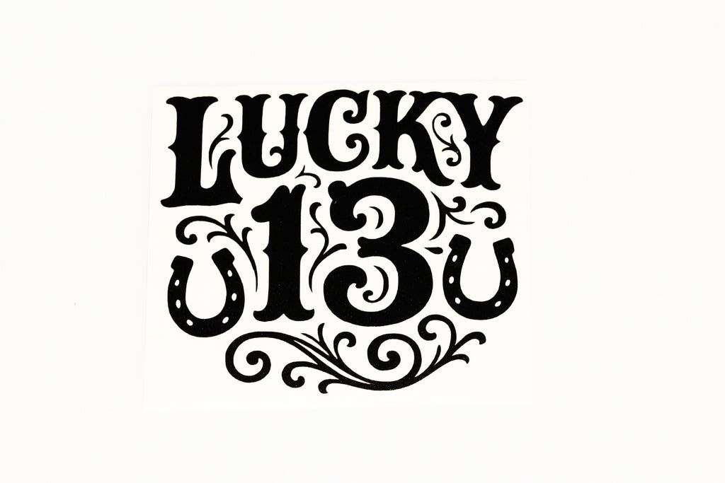 Lucky 13 Car Bumper Window Sticker - Small Vinyl Decal Adhesive #3 - klmarket.uk