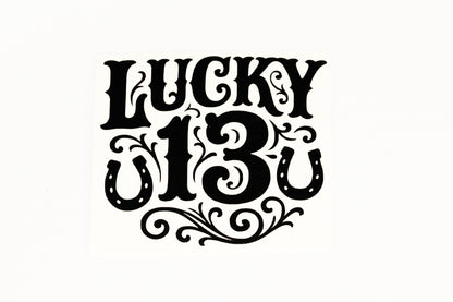 Lucky 13 Car Bumper Window Sticker - Small Vinyl Decal Adhesive #3 - klmarket.uk