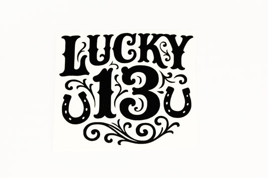 Lucky 13 Car Bumper Window Sticker - Small Vinyl Decal Adhesive #3 - klmarket.uk