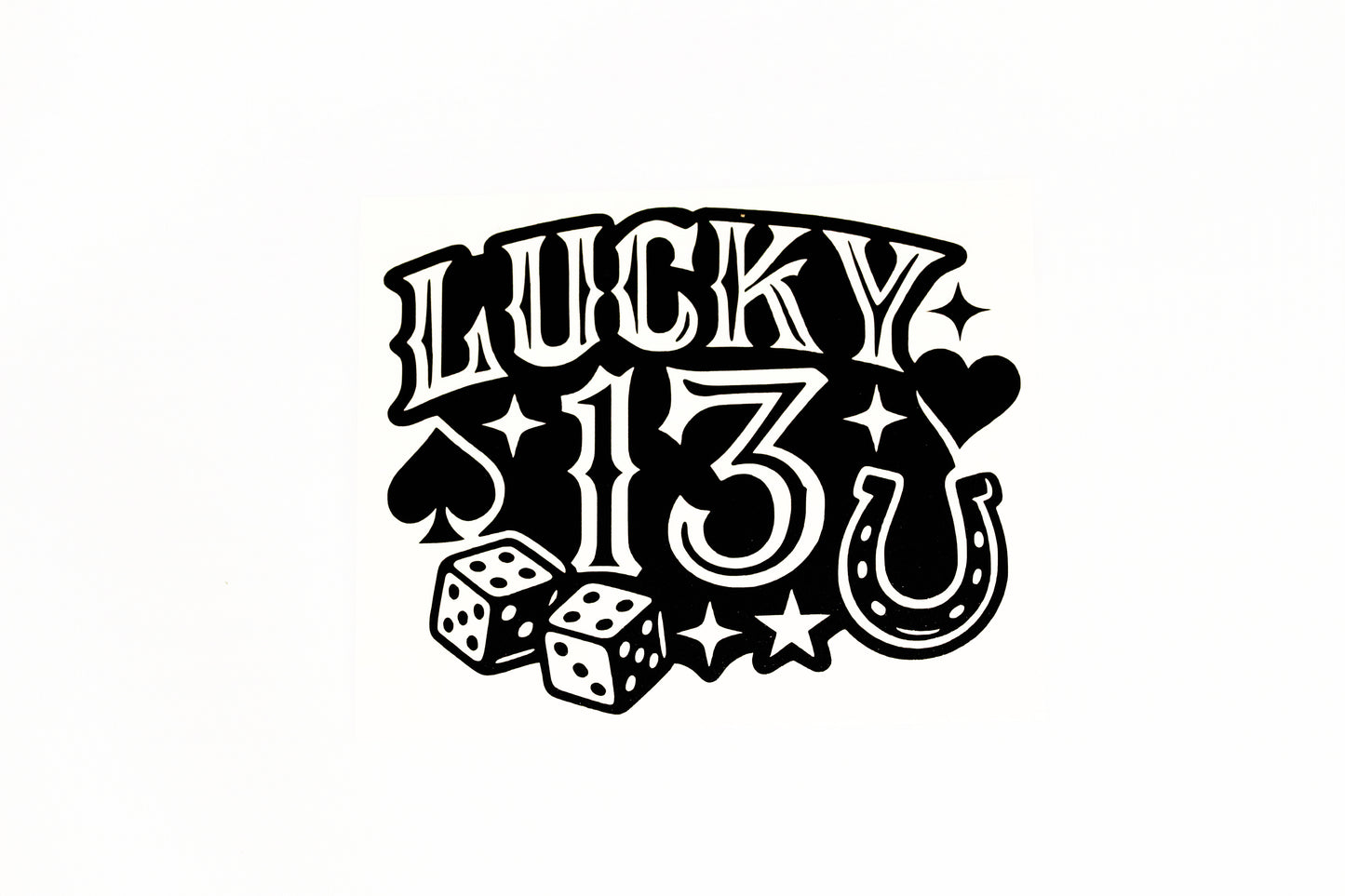 Lucky 13 Car Bumper Window Sticker Small Funny Vinyl Decal Adhesive #6 - klmarket.uk
