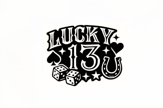 Lucky 13 Car Bumper Window Sticker Small Funny Vinyl Decal Adhesive #6 - klmarket.uk