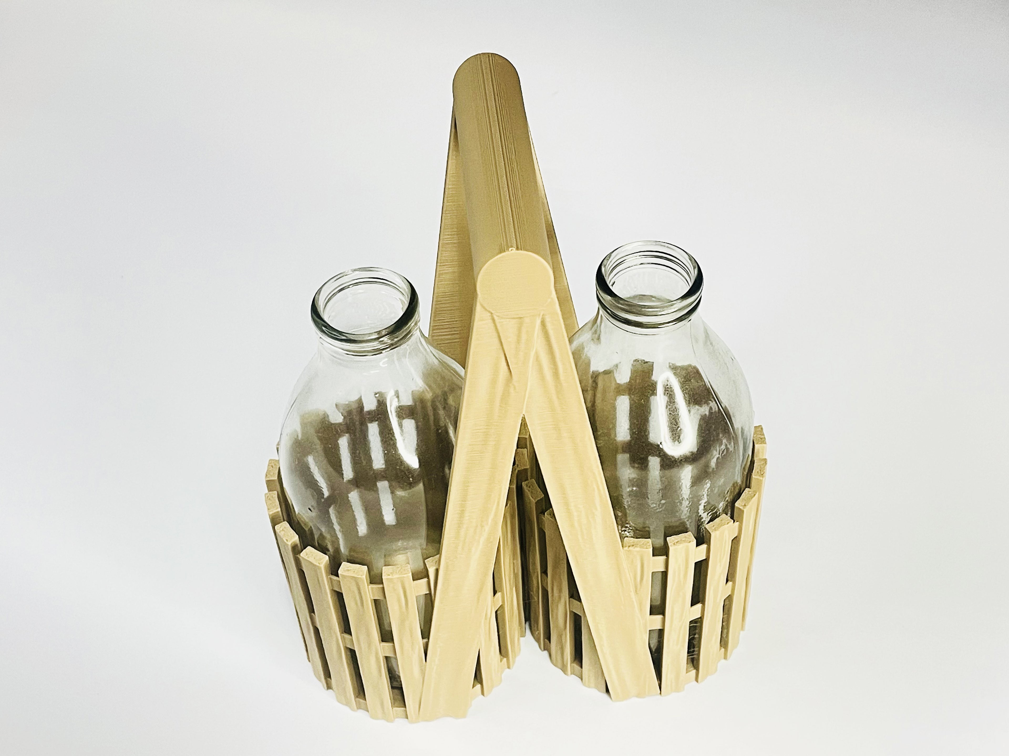 2 Slot Milk Bottle Doorstep Crate For Classic Glass Pint Bottles #2 - klmarket.uk