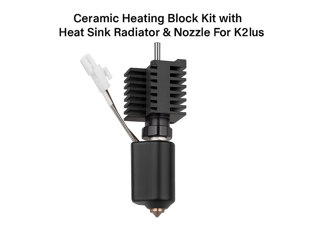 Ceramic Heating Block Kit with Heat Sink Radiator & Nozzle For Creality K2 Plus