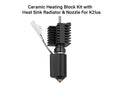 Ceramic Heating Block Kit with Heat Sink Radiator & Nozzle For Creality K2 Plus